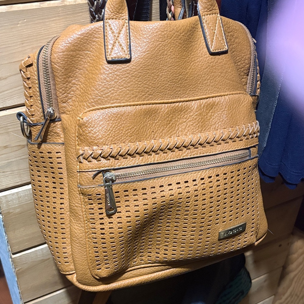 Tan Perforated Backpack